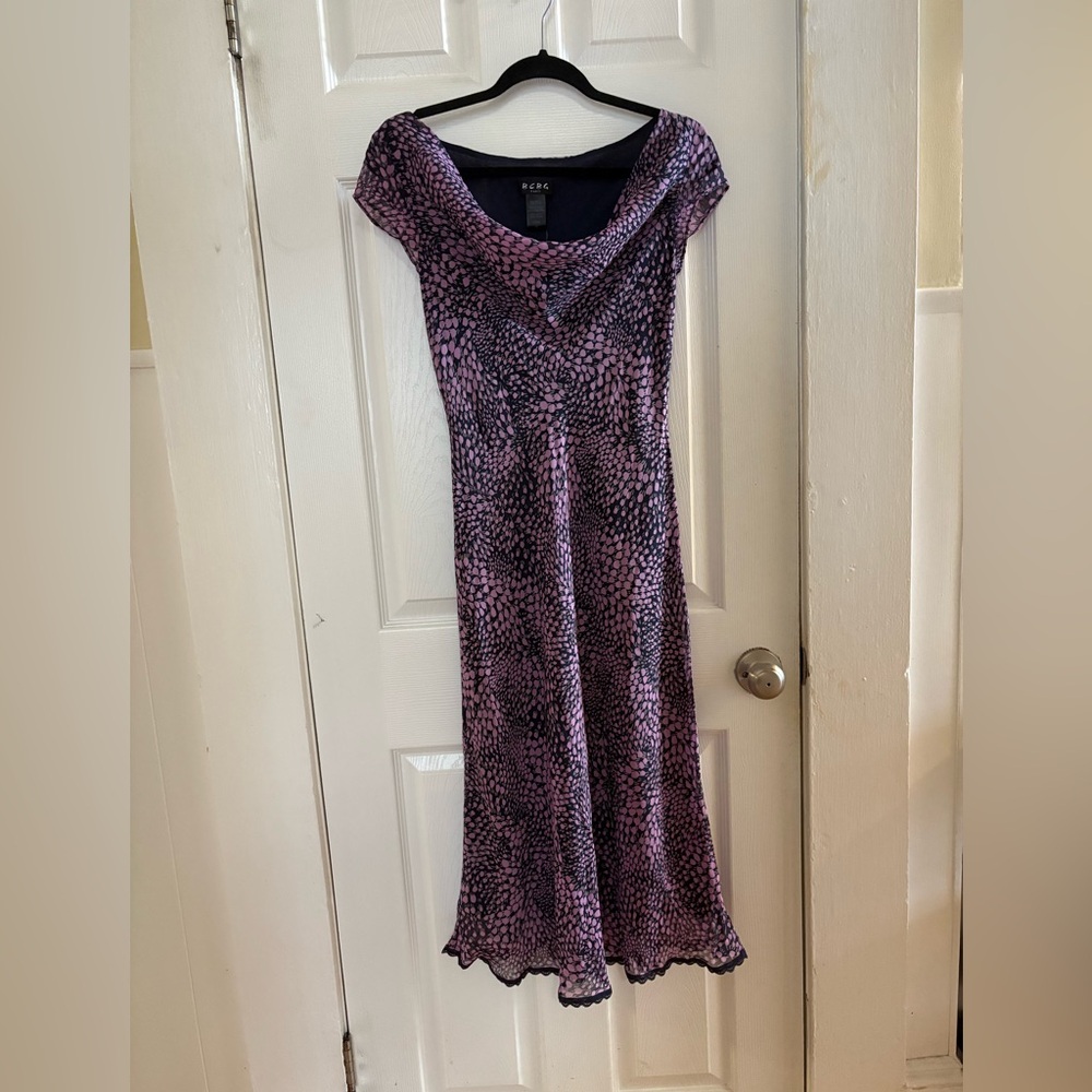 BCBG Paris Silk Bias-Cut Midi Dress NWT